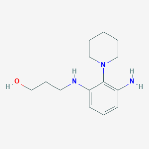 molecular formula C14H23N3O B8285285 3-(3-Amino-2-piperidin-1-yl-phenylamino)-propan-1-ol 