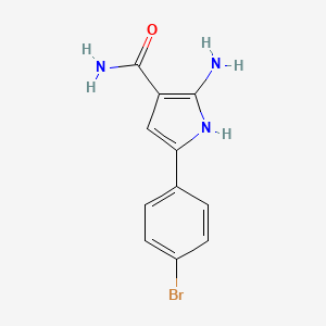 molecular formula C11H10BrN3O B8285331 2-Amino-5-(4-bromophenyl)pyrrole-3-carboxamide 