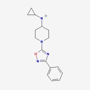 molecular formula C16H20N4O B8285365 Cyclopropyl-[1-(3-phenyl-[1,2,4]oxadiazol-5-yl)-piperidin-4-yl]amine 