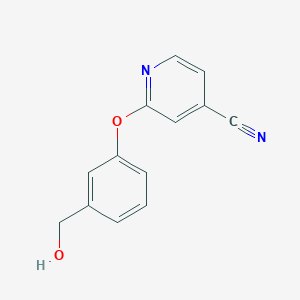 molecular formula C13H10N2O2 B8285396 2-(3-Hydroxymethyl-phenoxy)-isonicotinonitrile 