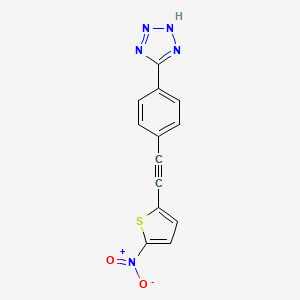 molecular formula C13H7N5O2S B8285455 5-[4-[(5-nitro-2-thienyl)ethynyl]-phenyl]-1H-tetrazole 