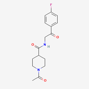 molecular formula C16H19FN2O3 B8285488 1-Acetyl-piperidine-4-carboxylic acid [2-(4-fluoro-phenyl)-2-oxo-ethyl]amide 