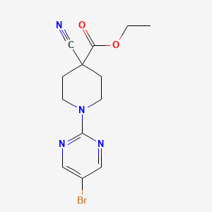 molecular formula C13H15BrN4O2 B8285538 Ethyl 1-(5-bromopyrimidin-2-yl)-4-cyano-piperidine-4-carboxylate 