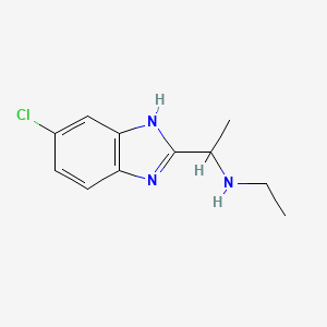 molecular formula C11H14ClN3 B8285600 N-[1-(5-chlorobenzimidazol-2-yl)ethyl]ethylamine 