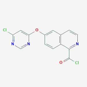 molecular formula C14H7Cl2N3O2 B8285619 6-(6-Chloro-pyrimidin-4-yloxy)-isoquinoline-1-carbonyl chloride 