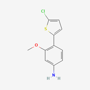 molecular formula C11H10ClNOS B8285622 4-(5-Chlorothien-2-yl)-3-methoxyaniline 