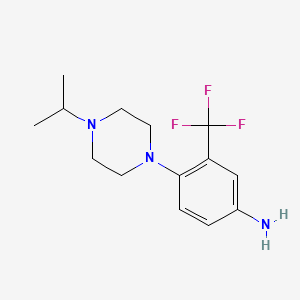 molecular formula C14H20F3N3 B8285635 4-(4-Isopropylpiperazin-1-yl)-3-(trifluoromethyl)phenylamine 