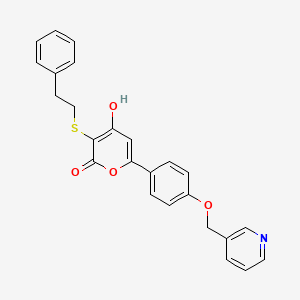 4-Hydroxy-3-phenethylsulfanyl-6-[4-(3-pyridylmethoxy)phenyl]pyran-2-one