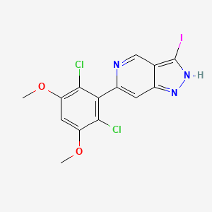 molecular formula C14H10Cl2IN3O2 B8285656 6-(2,6-dichloro-3,5-dimethoxyphenyl)-3-iodo-1H-pyrazolo[4,3-c]pyridine 