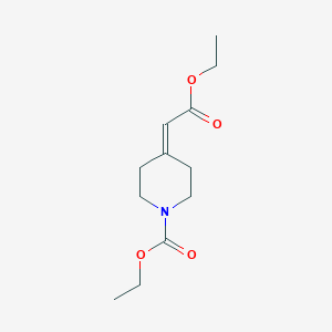 molecular formula C12H19NO4 B8285664 ethyl N-ethoxycarbonyl-4-piperidylideneacetate 