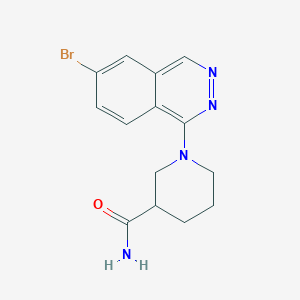 molecular formula C14H15BrN4O B8285671 1-(6-Bromophthalazin-1-yl)piperidine-3-carboxamide 