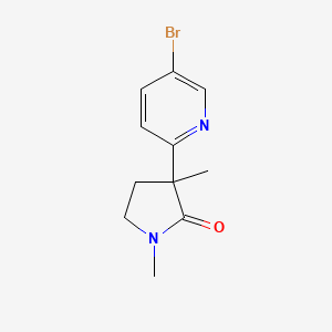 molecular formula C11H13BrN2O B8285692 3-(5-Bromo-pyridin-2-yl)-1,3-dimethyl-pyrrolidin-2-one 
