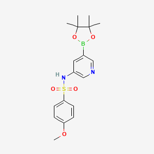 molecular formula C18H23BN2O5S B8285709 4-methoxy-N-(5-(4,4,5,5-tetramethyl-1,3,2-dioxaborolan-2-yl)pyridin-3-yl)benzenesulfonamide 