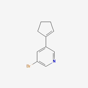 molecular formula C10H10BrN B8285735 3-Bromo-5-cyclopenten-1-ylpyridine 