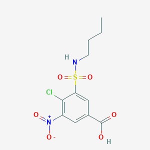 molecular formula C11H13ClN2O6S B8285818 5-n-Butylsulphamyl-4-chloro-3-nitro-benzoic acid 