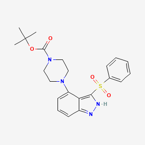 4-[4-(t-Butoxycarbonyl)piperazin-1-yl]-3-(phenylsulfonyl)-1H-indazole