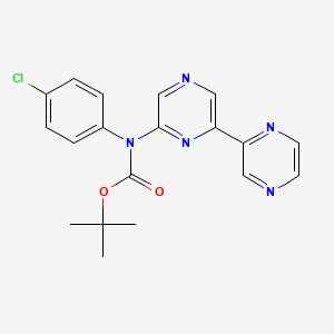 molecular formula C19H18ClN5O2 B8285834 [2,2']Bipyrazinyl-6-yl-(4-chloro-phenyl)-carbamic acid tert-butyl ester 