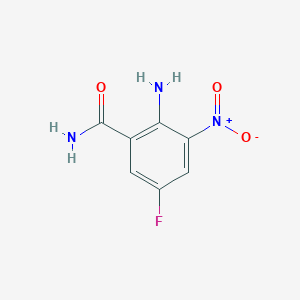 molecular formula C7H6FN3O3 B8285890 2-Amino-5-fluoro-3-nitrobenzamide 