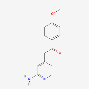 molecular formula C14H14N2O2 B8285898 2-(2-Amino-4-pyridyl)-1-(4-methoxyphenyl)ethanone 