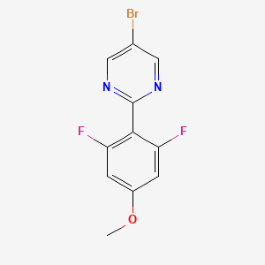 molecular formula C11H7BrF2N2O B8285910 5-Bromo-2-(2,6-difluoro-4-methoxyphenyl)pyrimidine 