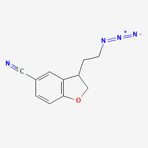 molecular formula C11H10N4O B8285954 3-(2-Azido-ethyl)-5-cyano-2,3-dihydro-benzofuran 