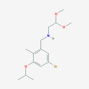 molecular formula C15H24BrNO3 B8285967 N-[5-bromo-2-methyl-3-(propan-2-yloxy)benzyl]-2,2-dimethoxyethanamine 
