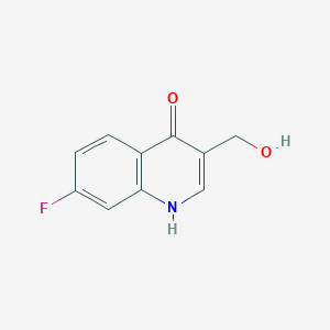 molecular formula C10H8FNO2 B8286003 7-Fluoro-4-hydroxy-3-hydroxymethylquinoline 