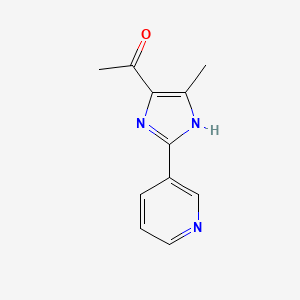 molecular formula C11H11N3O B8286048 1-[5-methyl-2-(3-pyridinyl)-1H-imidazol-4-yl]ethanone 