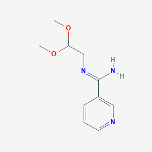 molecular formula C10H15N3O2 B8286064 N-(2,2-dimethoxyethyl)-3-pyridinecarboxamidine 
