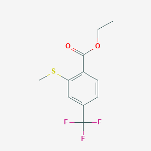 molecular formula C11H11F3O2S B8286069 Ethyl 2-(methylthio)-4-(trifluoromethyl)benzoate CAS No. 192805-73-5