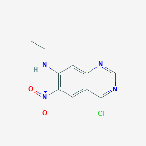 molecular formula C10H9ClN4O2 B8286126 4-Chloro-7-ethylamino-6-nitroquinazoline 