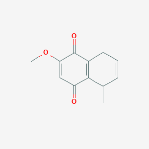 molecular formula C12H12O3 B8286139 5,8-Dihydro-2-methoxy-5-methylnaphthalene-1,4-dione 