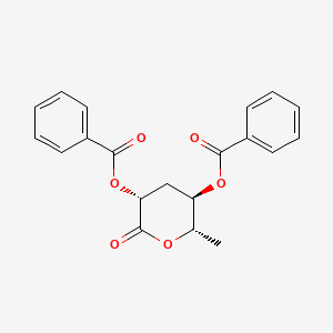 molecular formula C20H18O6 B8286140 (2S,3R,5R)-2-methyl-6-oxotetrahydro-2H-pyran-3,5-diyl dibenzoate 