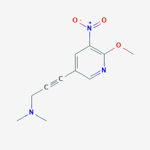 molecular formula C11H13N3O3 B8286222 3-(6-methoxy-5-nitropyridin-3-yl)-N,N-dimethylprop-2-yn-1-amine 