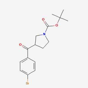 molecular formula C16H20BrNO3 B8286245 3-(4-Bromo-benzoyl)-pyrrolidine-1-carboxylic acid tert-butyl ester 