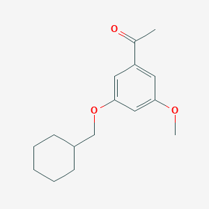molecular formula C16H22O3 B8286265 1-(3-Cyclohexylmethoxy-5-methoxyphenyl)ethanone 