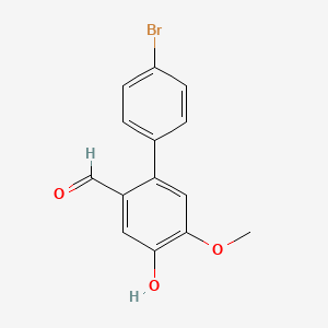 molecular formula C14H11BrO3 B8286290 4'-Bromo-4-hydroxy-5-methoxy-biphenyl-2-carbaldehyde 