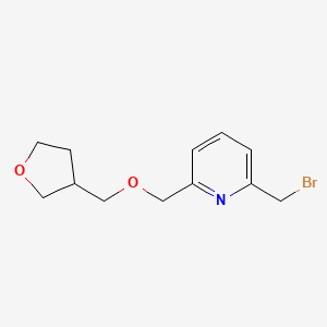 molecular formula C12H16BrNO2 B8286296 2-Bromomethyl-6-(tetrahydrofuran-3-ylmethoxymethyl)pyridine 