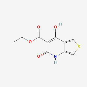 molecular formula C10H9NO4S B8286298 7-Hydroxy-5-oxo-4,5-dihydro-2-thia-4-aza-indene-6-carboxylic acid ethyl ester 