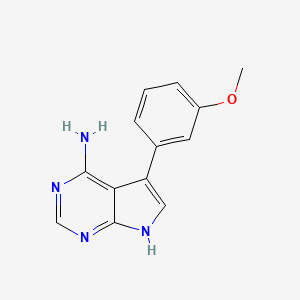 molecular formula C13H12N4O B8286305 5-(3-Methoxy-phenyl)-7H-pyrrolo[2,3-d]pyrimidin-4-yl-amine 