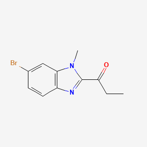 molecular formula C11H11BrN2O B8286333 1-(6-Bromo-1-methyl-1H-benzimidazol-2-yl)propan-1-one 