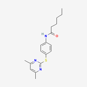 N-[4-[(4,6-dimethylpyrimidin-2-yl)thio]phenyl]hexanamide