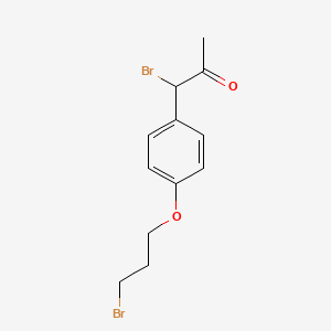 molecular formula C12H14Br2O2 B8286414 1-Bromo-1-(4-(3-bromopropoxy)phenyl)propan-2-one 