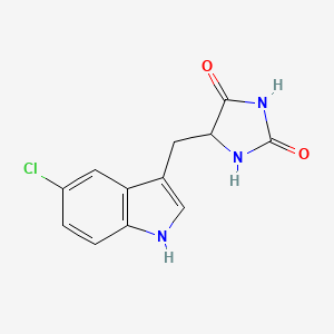molecular formula C12H10ClN3O2 B8286435 5-(5-Chloroindol-3-ylmethyl)hydantoin 