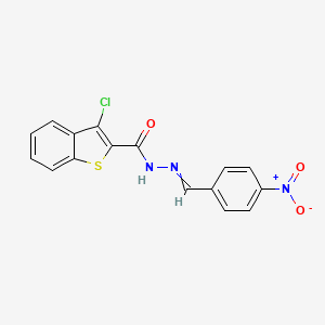 molecular formula C16H10ClN3O3S B8286469 3-Chlorobenzo[b]thiophene-2-carboxylic Acid (4-Nitrobenzylidene)-hydrazide 