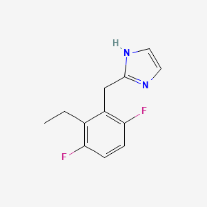 molecular formula C12H12F2N2 B8286472 2-(2-Ethyl-3,6-difluoro-benzyl)-1H-imidazole 