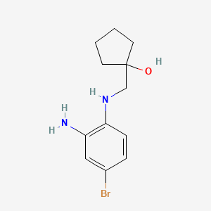 molecular formula C12H17BrN2O B8286482 1-{[(2-Amino-4-bromophenyl)amino]methyl}cyclopentanol 