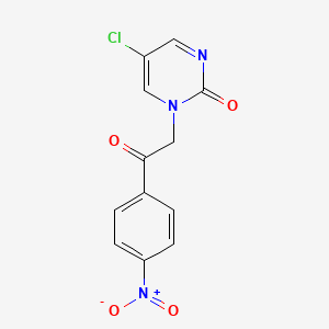 molecular formula C12H8ClN3O4 B8286497 5-Chloro-1-(4-nitrophenacyl)pyrimidin-2-one 