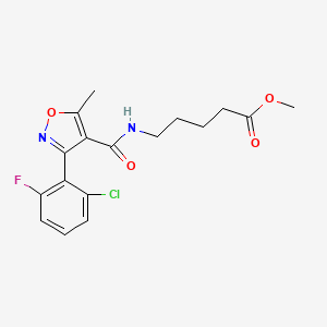 molecular formula C17H18ClFN2O4 B8286509 Methyl-N-(3-[2-Chloro-6-Fluorophenyl]-5-Methylisoxazol-4-oyl)-5-Aminopentanoate 