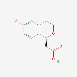 molecular formula C11H11BrO3 B8286558 2-((1S)-6-Bromo-3,4-dihydro-1H-2-benzopyran-1-yl)acetic acid 